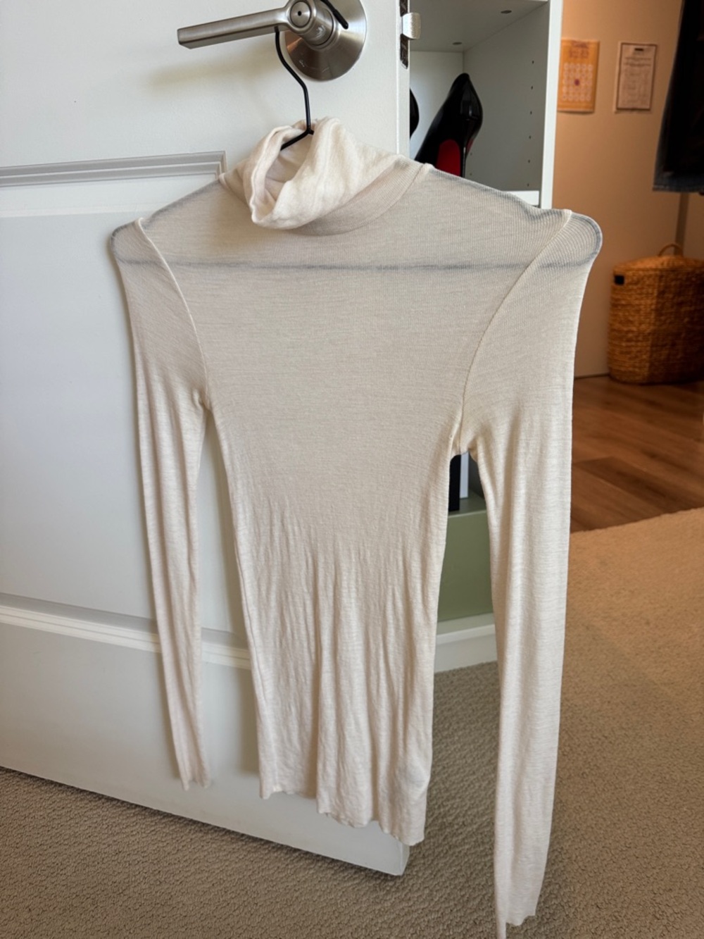 Cos merino wool turtleneck top - white